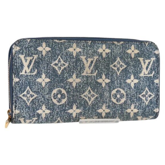 LOUIS VUITTON Monogram Jaguar Zippy Wallet Wallet Blue - Picture 1 of 16